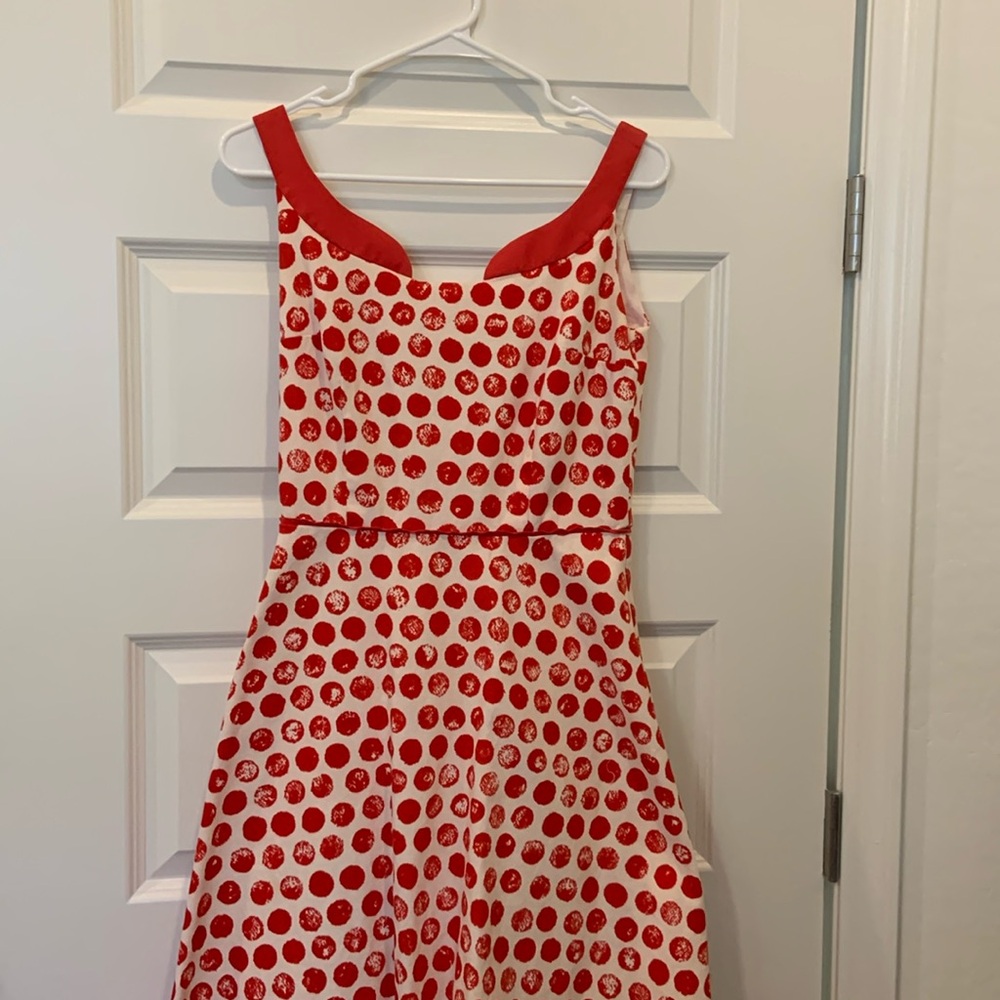 COPY - Retro Style Red and White Rockabilly Sleeveless Dress Sz 8